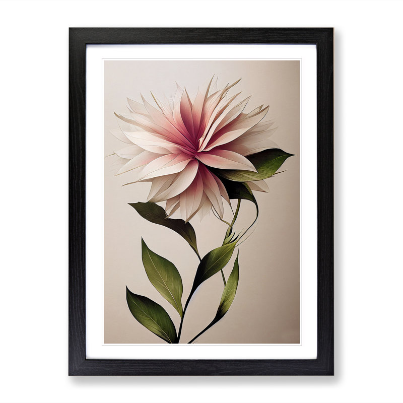 The Appealing Flower - Wall Art, Black Framed Paper, 36cm H x 27cm W, White