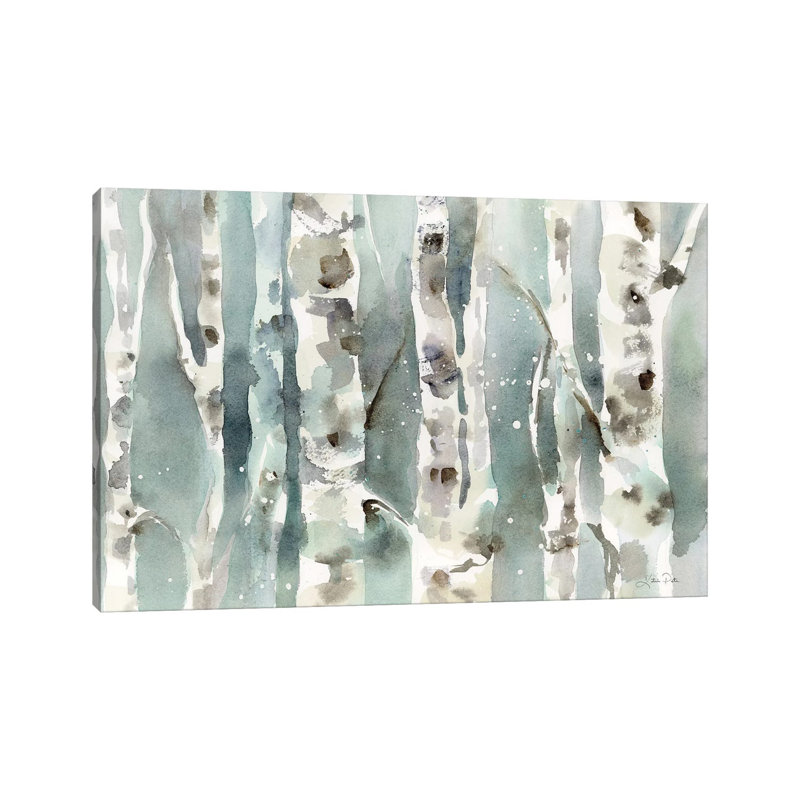 Winter Birches - Reproduction d'art murale - Toile encadrée, H 12 po x l 18 po, Toile tendue, Ne s’applique pas