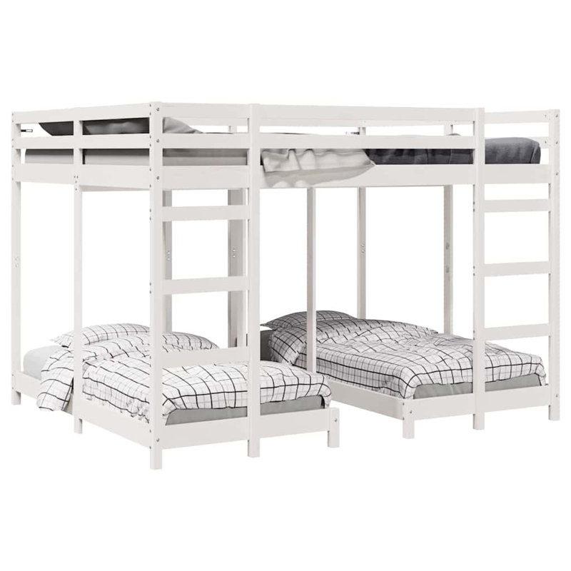 Bunk Bed, White, European Kingsize (160 x 200 cm)