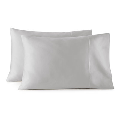 100% Organic Cotton Pillow Cases Queen Size Set of 2-100% Cotton Pillowcases GOTS Certified 500 Thread Count - Naturally Cooling Comfortable Breathable & Soft Pillow Cases (Grey, Queen)