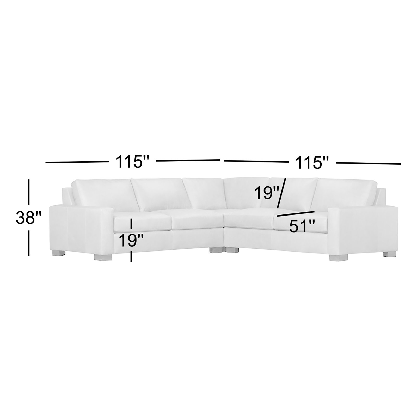 Jonie 115" Genuine Leather Corner Sectional, Steamboat Driftwood Genuine Leather