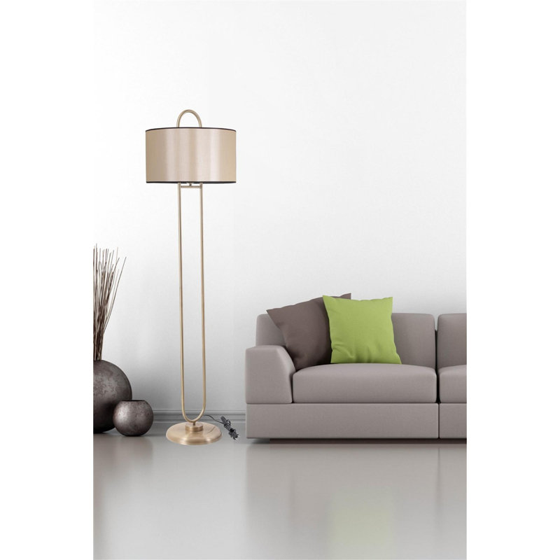 Abbotsford 170cm Traditional Floor Lamp, Gold, Dark Grey