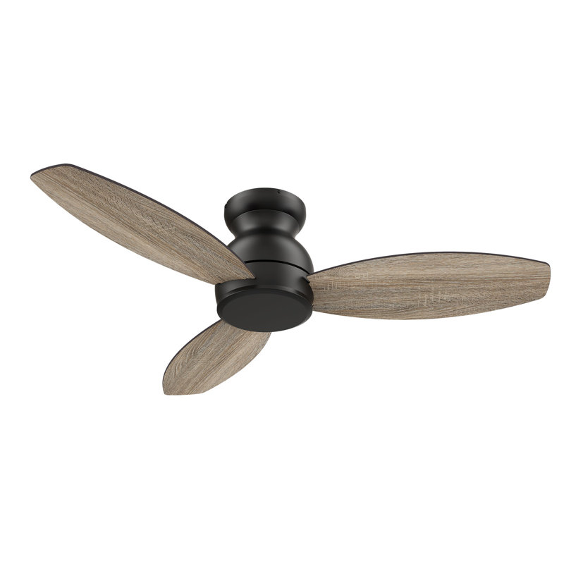 Ventilateur de plafond 48 po avec télécommande Stanley, Noir, Chêne, 215 tr / min