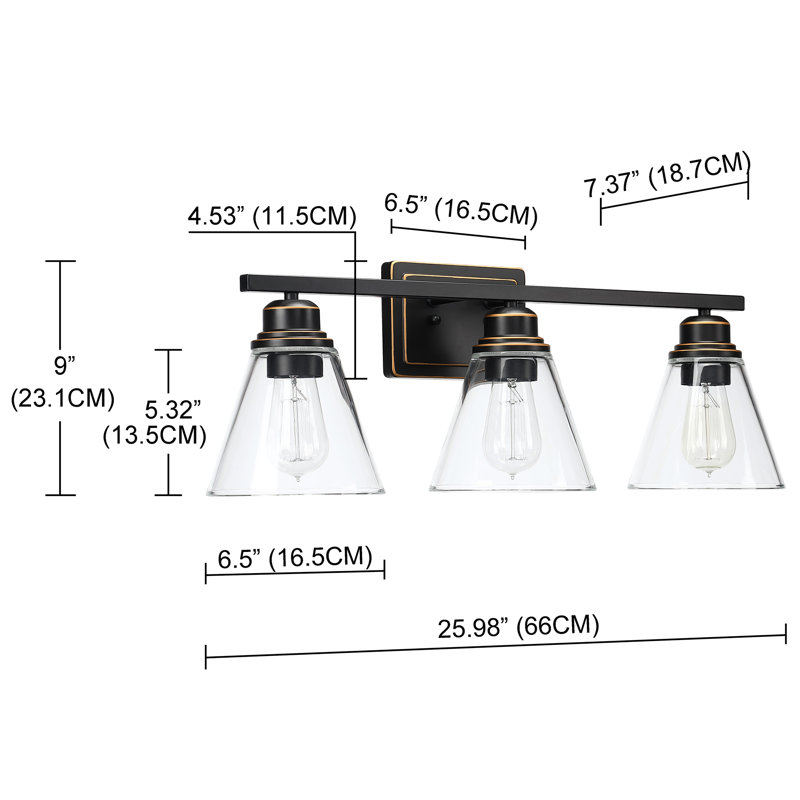 Siegert 3 - Light Dimmable Vanity Light, Bronze