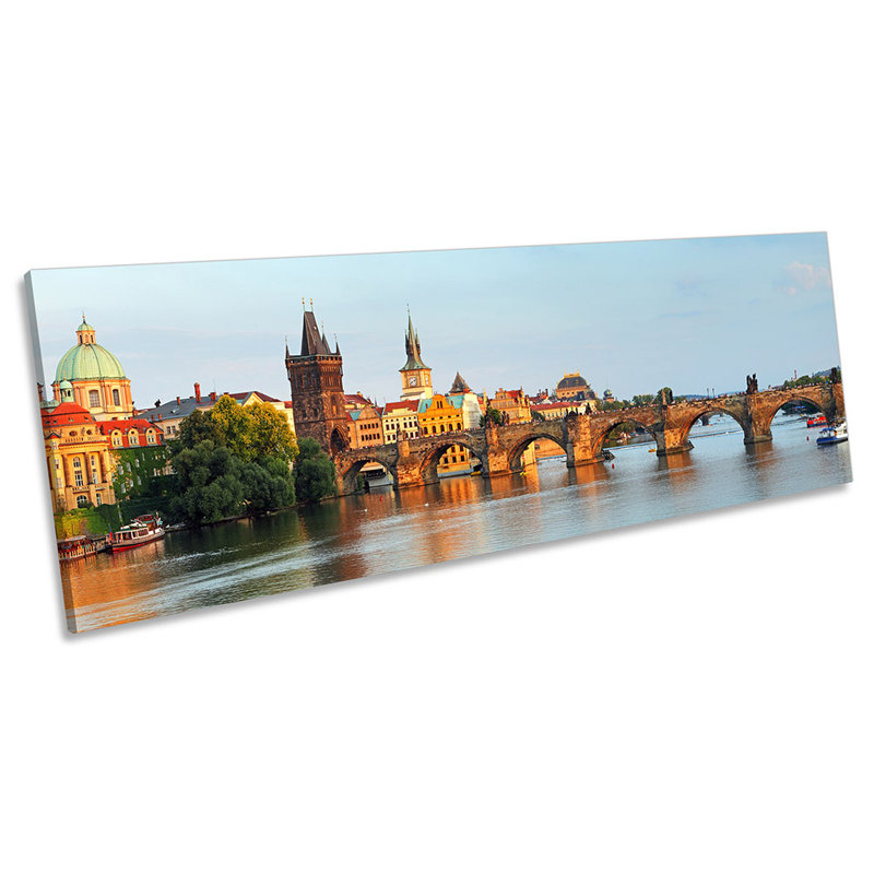 Charles Bridge Prague - Wrapped Canvas Panoramic Print, 30.48cm H x 91.44cm W