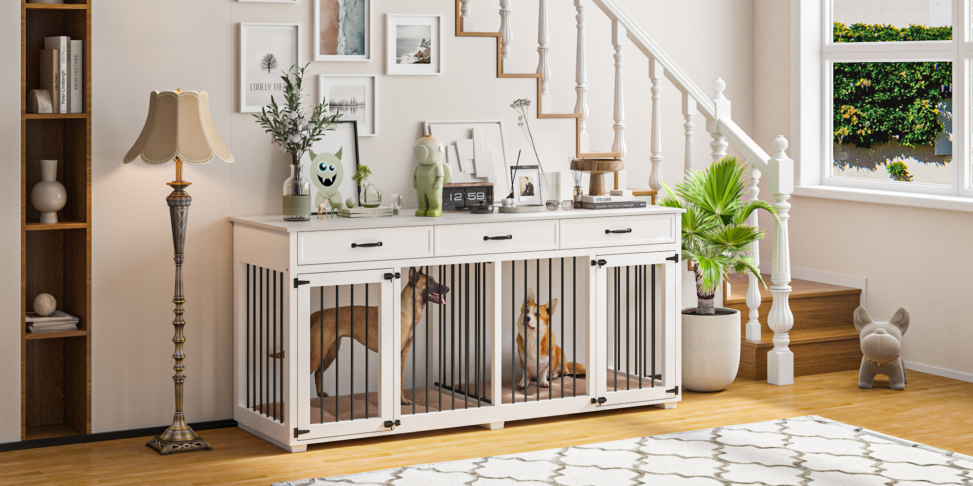 Tucker Murphy Pet™ Three Drawer Two Door Dog Crate With Divider