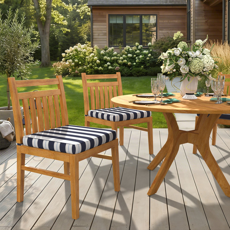 Sunbrella Indoor/Outdoor Dining Chair Cushion, 21" W x 19" D, Sunbrella® Relate Harbor