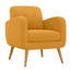 Chaise d'appoint Ashby en lin jaune avec pieds en bois massif naturel