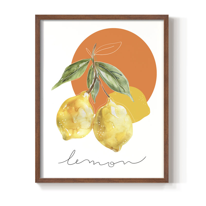 Reproduction encadrée citron - bois massif, Noyer, 30" H x 24" W
