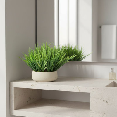 Grass Arrangement in Fiberstone Pot