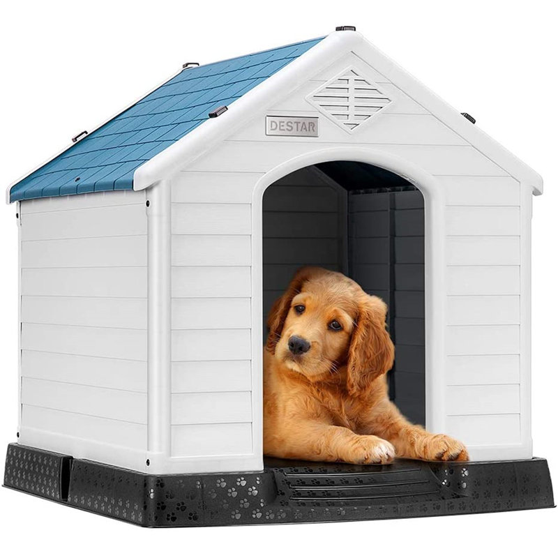 Plastic Portable Dog House, 33" H x 32.6" W x 29.5" D