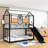 Hamler Twin Over Twin Metal Bunk Bed with Slide and Storage Stair-1688413650