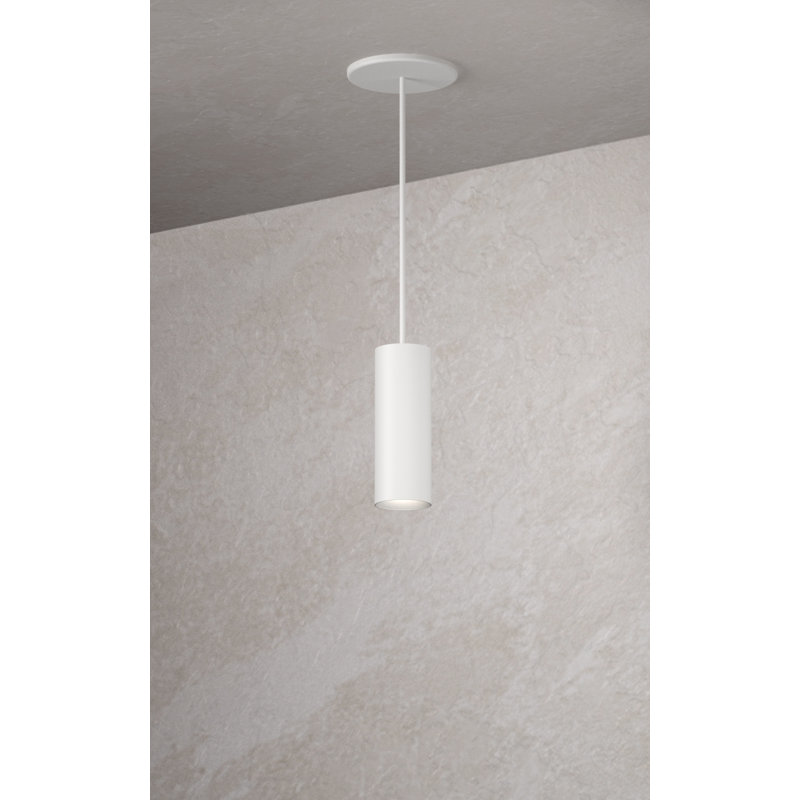 Pendant Downlight 2” Round,20W,3500K 90CRI,50°, 10’ Cord - Retro Fit, Semi Gloss White