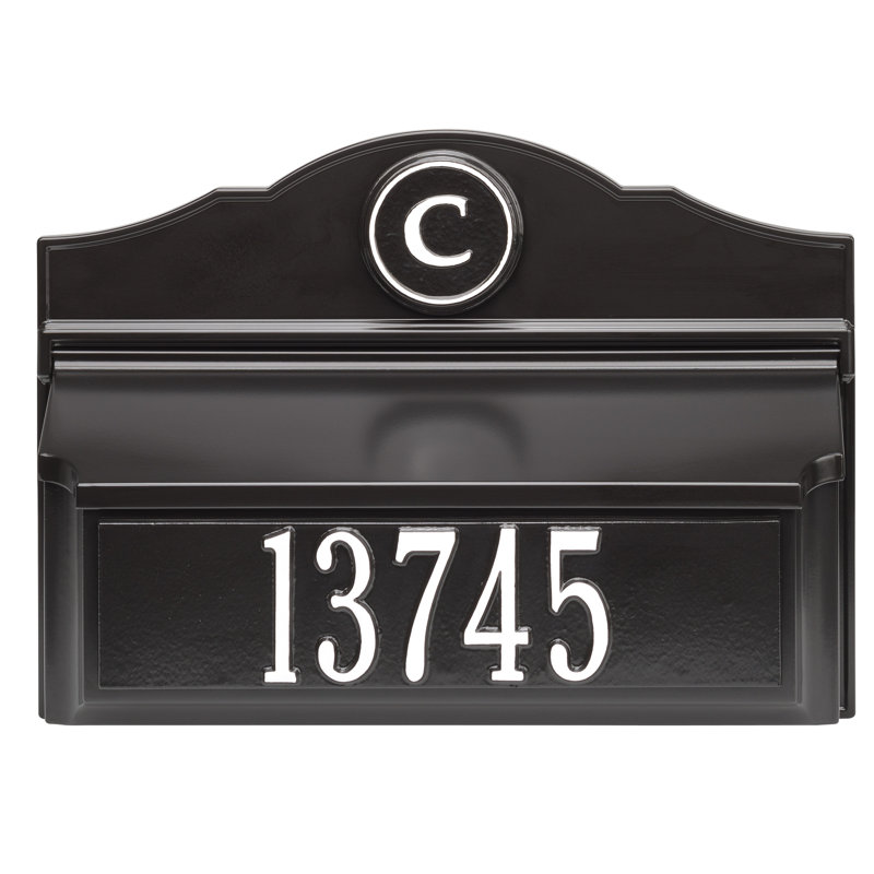 Wall Mounted Mailbox, Black/White, Yes