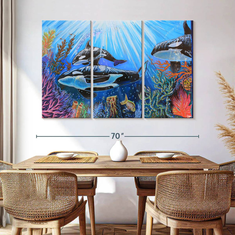 Brampt Killer Whales, 42" H x 65" W