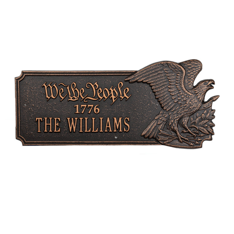 Plaque We We People 1776, mur standard 1 ligne