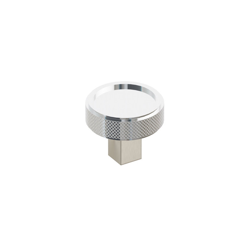 Pommeau de garde-robe à tige carrée en nickel satiné à tige carrée 1-3 / 4 po Emtek, Nickel satiné / Chrome poli, 1 3/4"