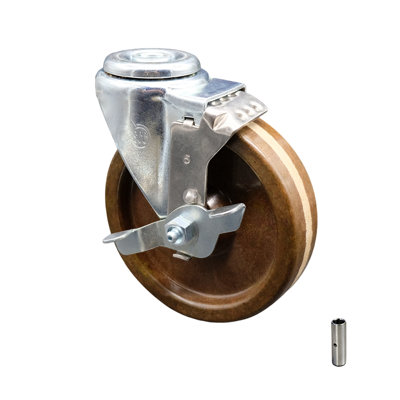 Phenolic Swivel Bolt Hole Caster with Brake