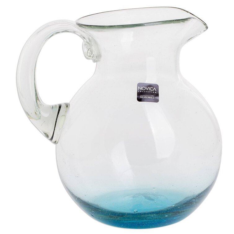 NOVICA Classic Recycled Glass 98 oz. Pitcher