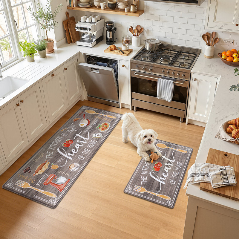 Farmhouse Anti-fatigue Kitchen Mats (Set Of 2), Brown