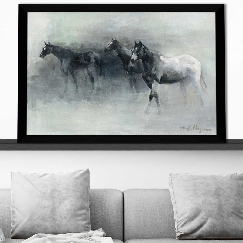 In The Mist - Peinture, H 33,5 po x l 49,5 po x P 1 po, Cadre noir