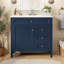 Meuble-lavabo 36 po avec lavabo supérieur, meuble-lavabo moderne avec 2 tiroirs et tiroir escamotable, meuble-lavabo simple