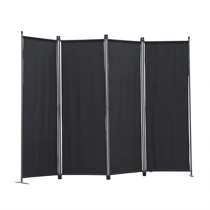 Rillito Folding Room Divider, Black, 165cm H x 224cm W x 22cm D, 4