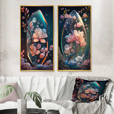 «Cherry Blossums Tree», 2 pièces sur toile