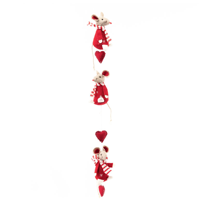 4cm Fabric Hanging Figurine Ornament, Grey