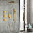 Elegant Shower System In Golden Hue With Arm: Natural Rain Simulation, Self-cleaning, 11.76 Depth, Brass Featuring Head, Hand Shower, Slide Bar, Bodysprays, Arm, Hose, Valve Trim & Lever Handles.
