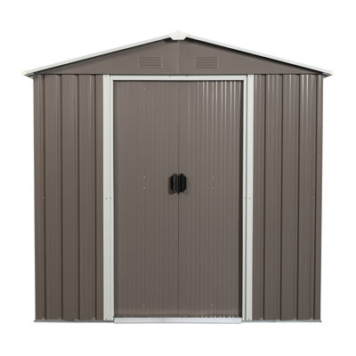 Outdoor Metal Storage Shed With Metal Foundation