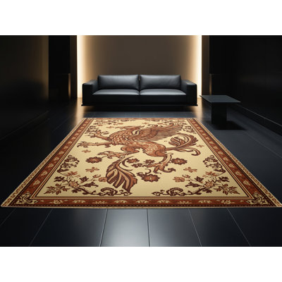 Tapis oriental doux et moelleux à motif oriental griffonné Nailwell Griffin