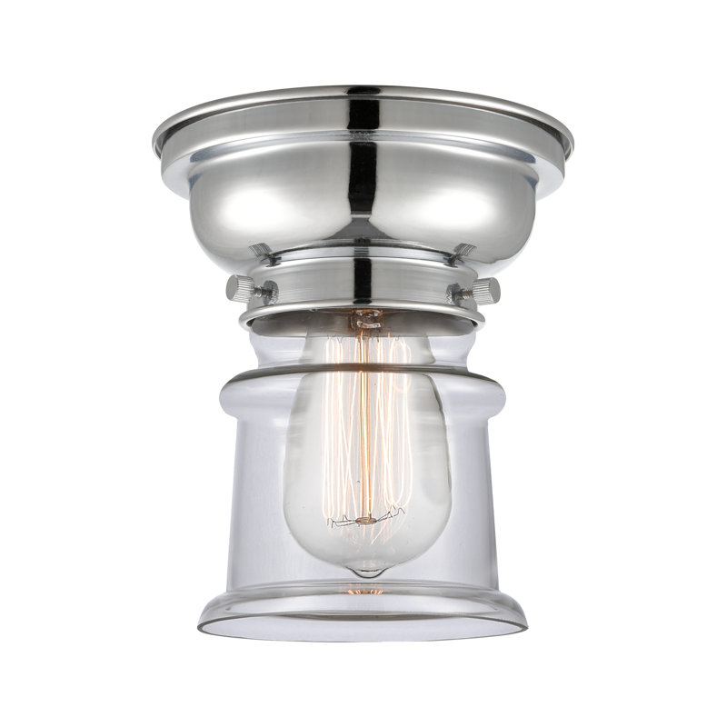 Plafonnier encastré 1 lumière 6,25 po Canton, Ampoule non incluse, Transparent, Chrome poli