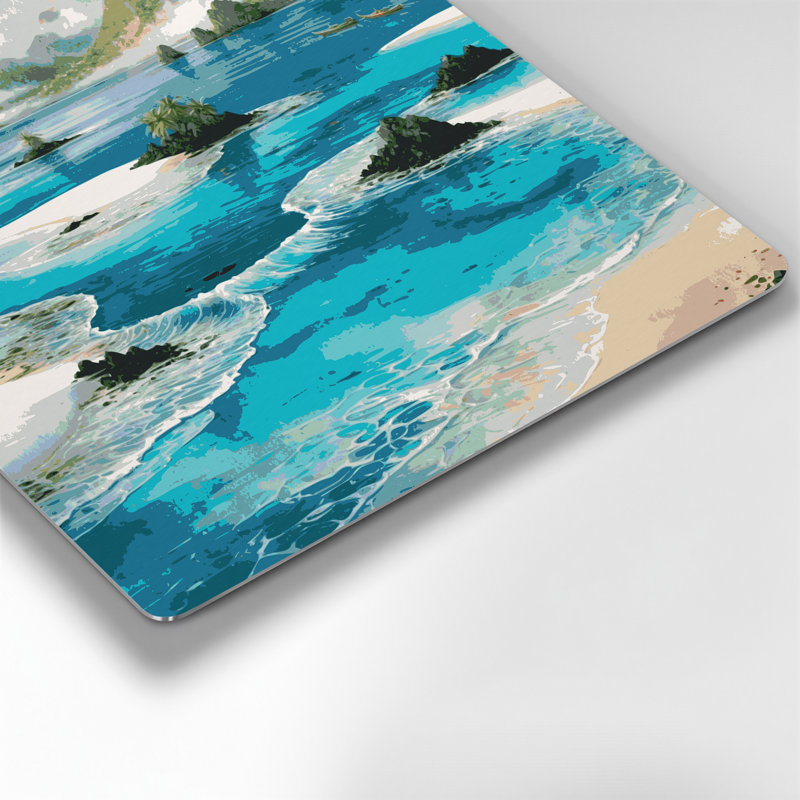 «Hawaiian Lagoons», art mural en métal bleu, H 8 po x l 8 po