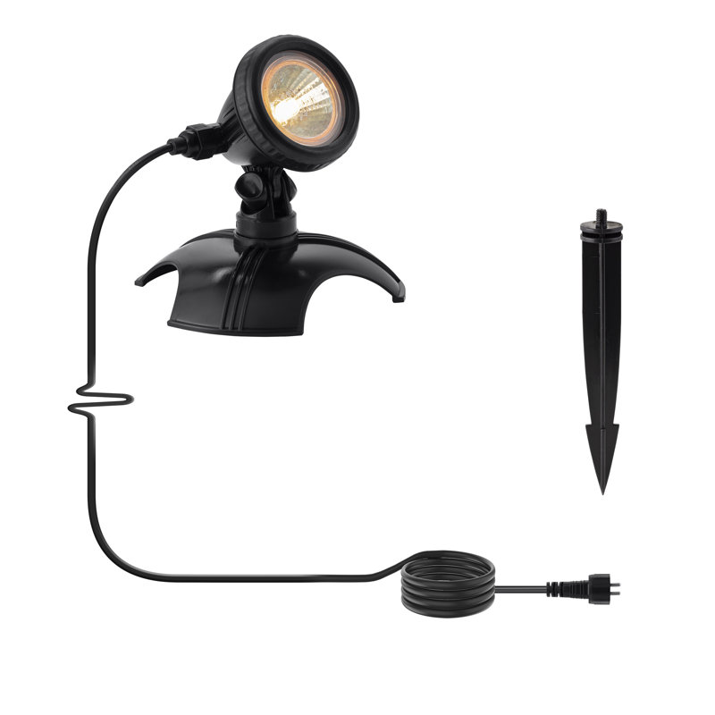Black Outdoor Halogen Pond and Garden Spotlight with Transformer