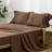 100% Washed Cotton Sheet Set Extra Deep Pocket Linen Like Textured-404490825-404490826