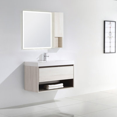 Pierceton 36'' Single Bathroom Vanity with Resin Top