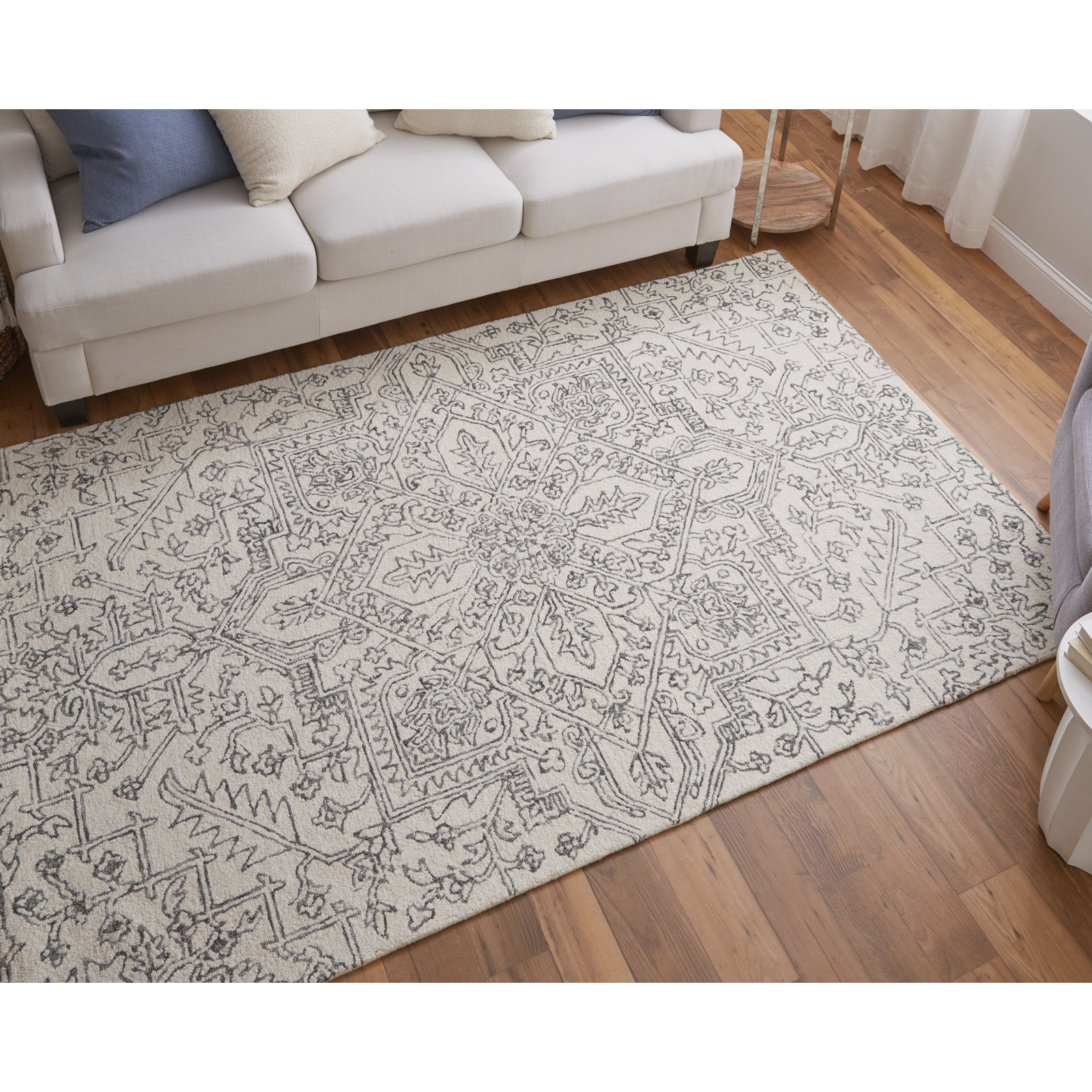 Armando Charcoal Gray Hand-Tufted Oriental Wool Rug, Rectangle 10' x 14'
