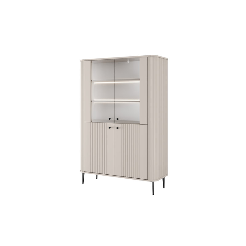 Display Cabinet, Black/Beige