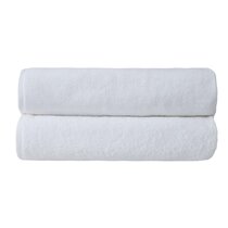 LUXOME Plush Performance 2-Piece Bath Sheet Set | Oversized for 50% More Coverage | Highly Absorbent | 36 W x 70 L | Harbor (Navy)