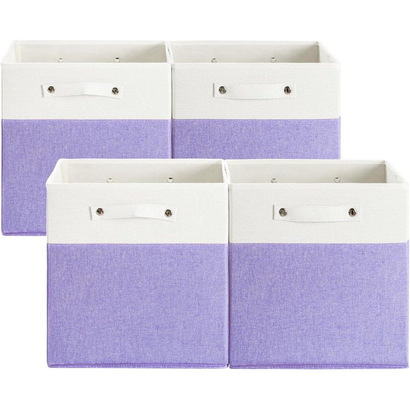 13x13" Collapsible Linen Storage Bins With Handles