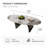 51" Modern Oval Coffee Table, Glossy Sintered Stone Table top With N-Shaped-Steel Base