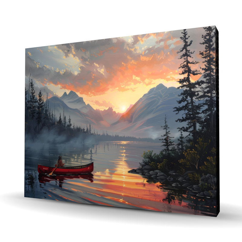 «Calm Lake», art mural sur toile gris pour la sérénité