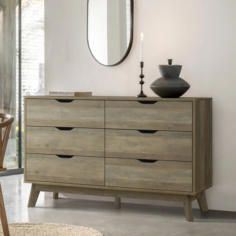 76.2cm W 6 - Drawer Chest of Drawers, Drift Wood Grey