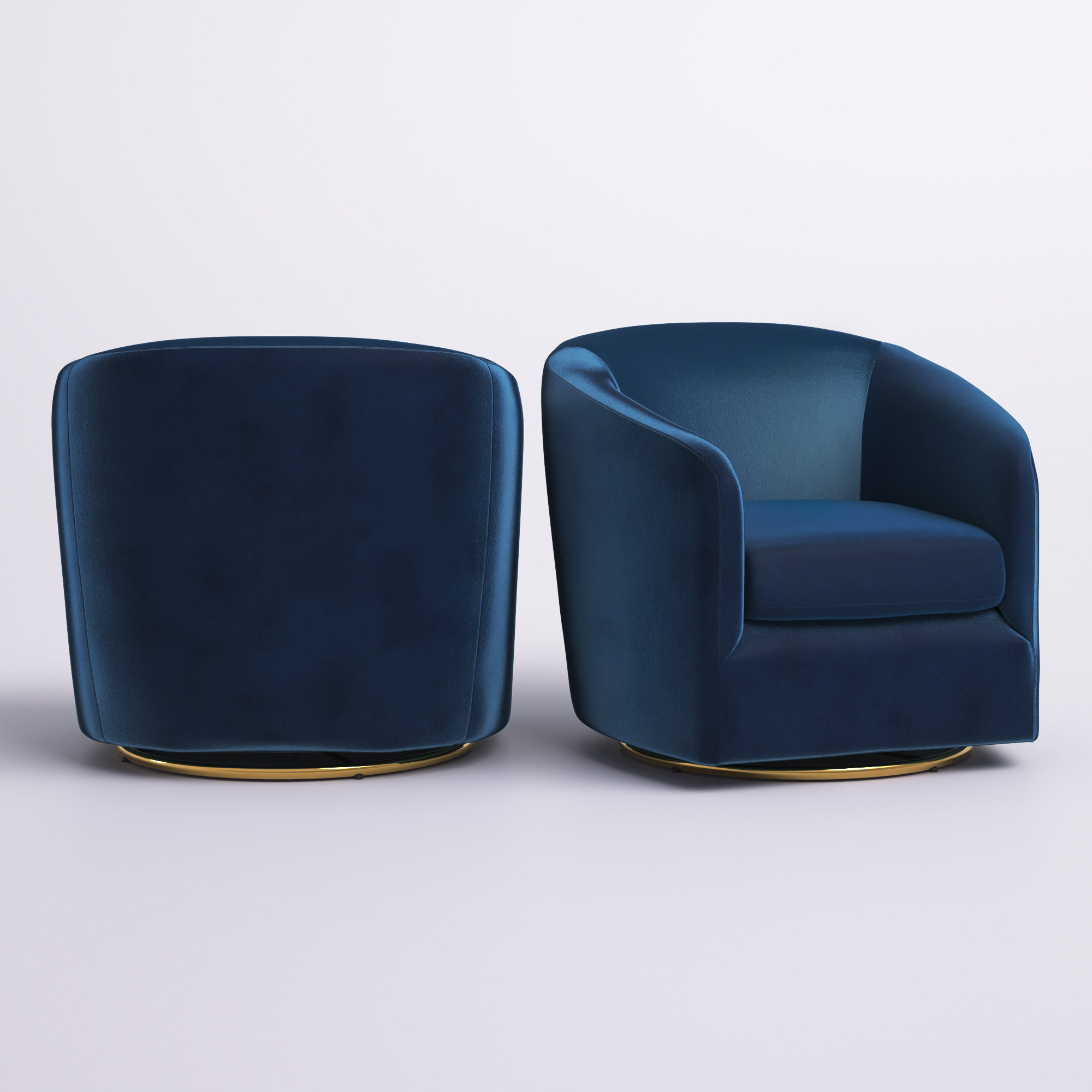 Velvet swivel store barrel chair