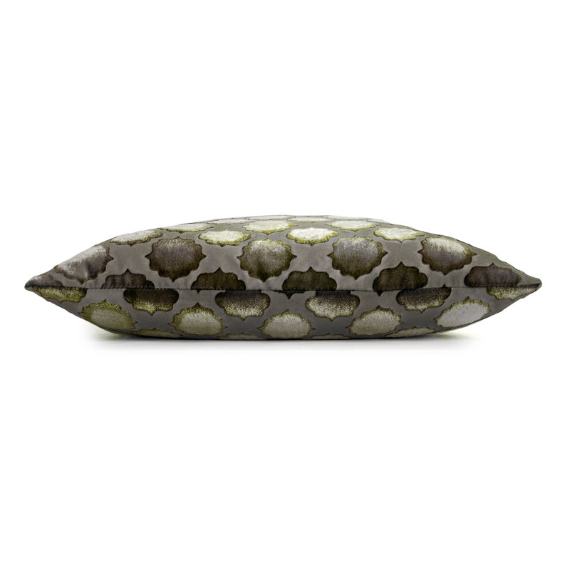 Mod Fretwork Square Velvet Pillow Cover & Insert, 18" x 18", Oregano