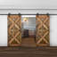 Porte de grange coulissante à panneaux en bois X Series avec trousse de quincaillerie d'installation (DIY) 2 6-80406290-80406286
