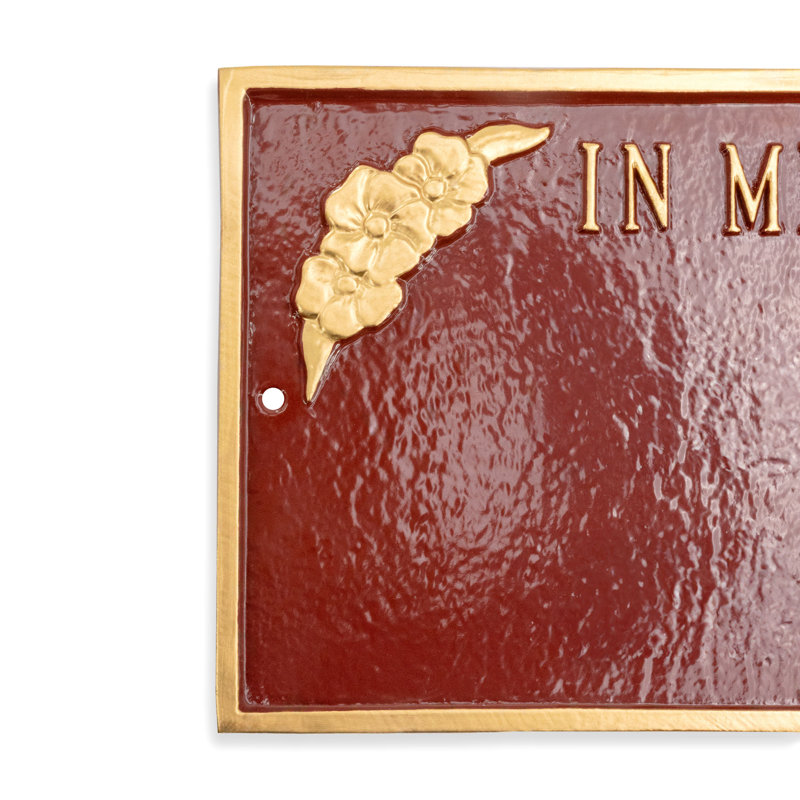 Metal Plants & Flowers Memorial Plaque/Stone, Yes, Black/Gold