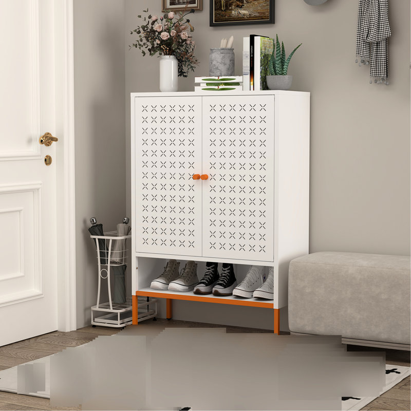Armoire à chaussures autoportante Grid, Blanc