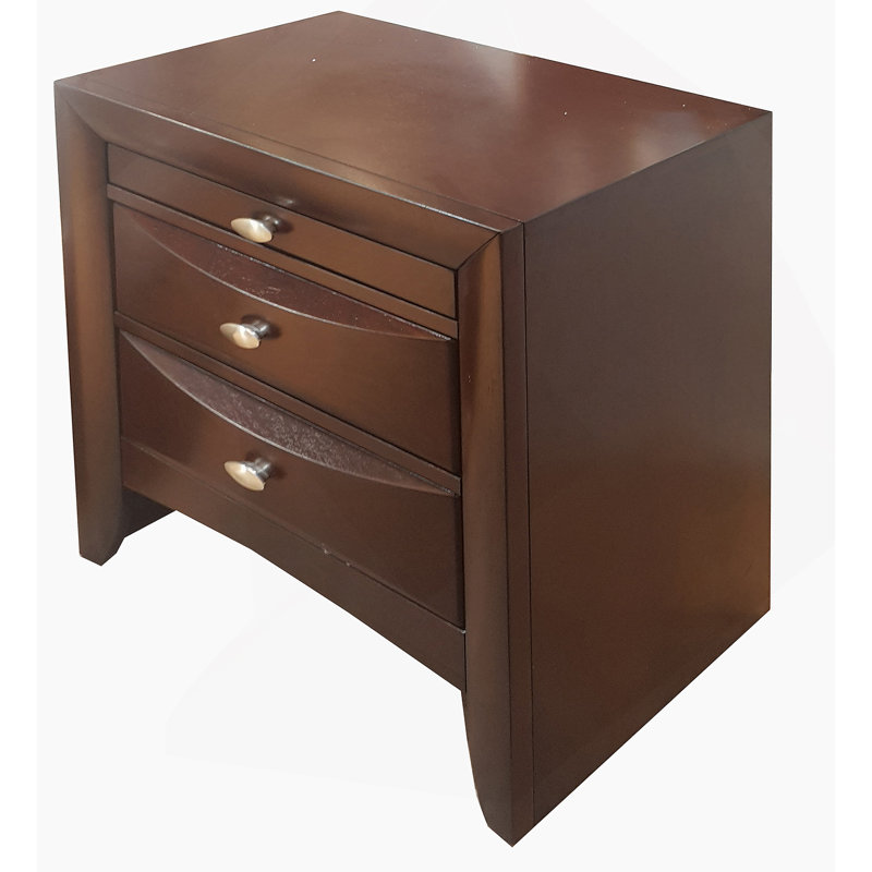 Table de chevet élégante au fini espresso avec rangement spacieux et design moderne, idéale pour rehausser la fonctionnalité et l'esthétique de la chambre à coucher